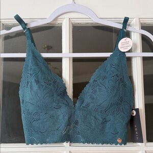 Danskin teal Lace Bralette with Removable Cups